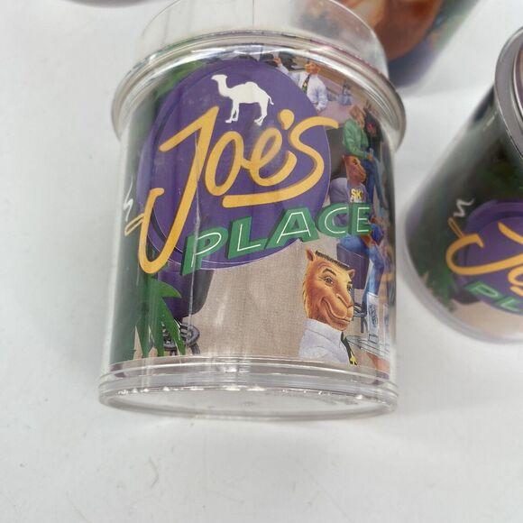 Vintage 1980's Joe Camel Hard Plastic Thermo Serv Drink Glasses Cups Set Of 4 - Picture 5 of 7